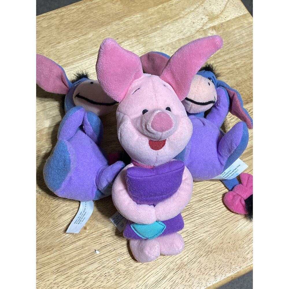 Mattel Winnie the Pooh Plush Lot Kanga and Roo (Vintage 1997), Eeyore, Piglet - Picture 7 of 11